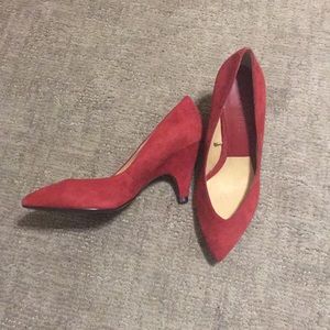 Zara red suede heels